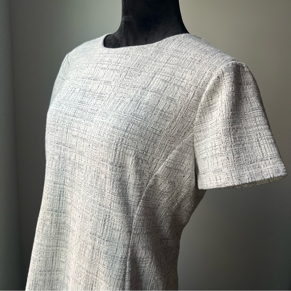 NWOT Ann Taylor Textured Cream/Grey Dress - Picture 3 of 11